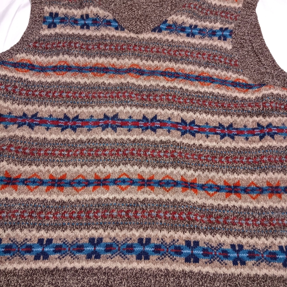 Mens vintage grandpa sweater vest 100%wool only one defect as pictured XXL - Picture 2 of 16